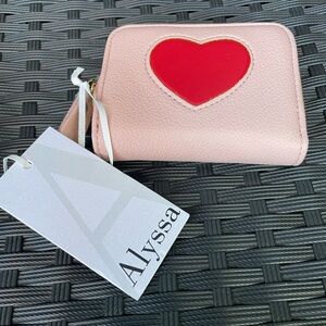 Pink Wallet with Red Heart